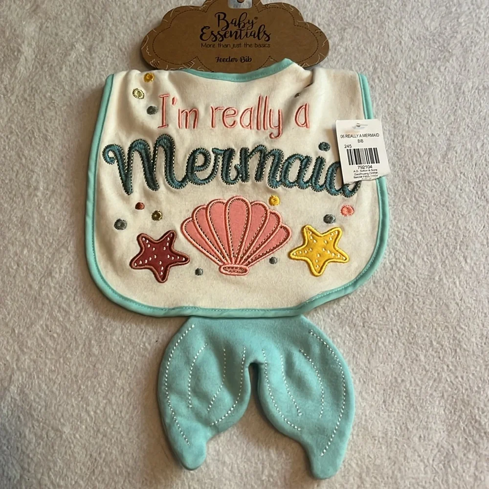 NWT 2 Baby Bibs, 1 with Headband